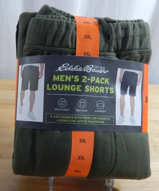 2 Pack Eddie Bauer Mens Lounge Shorts 