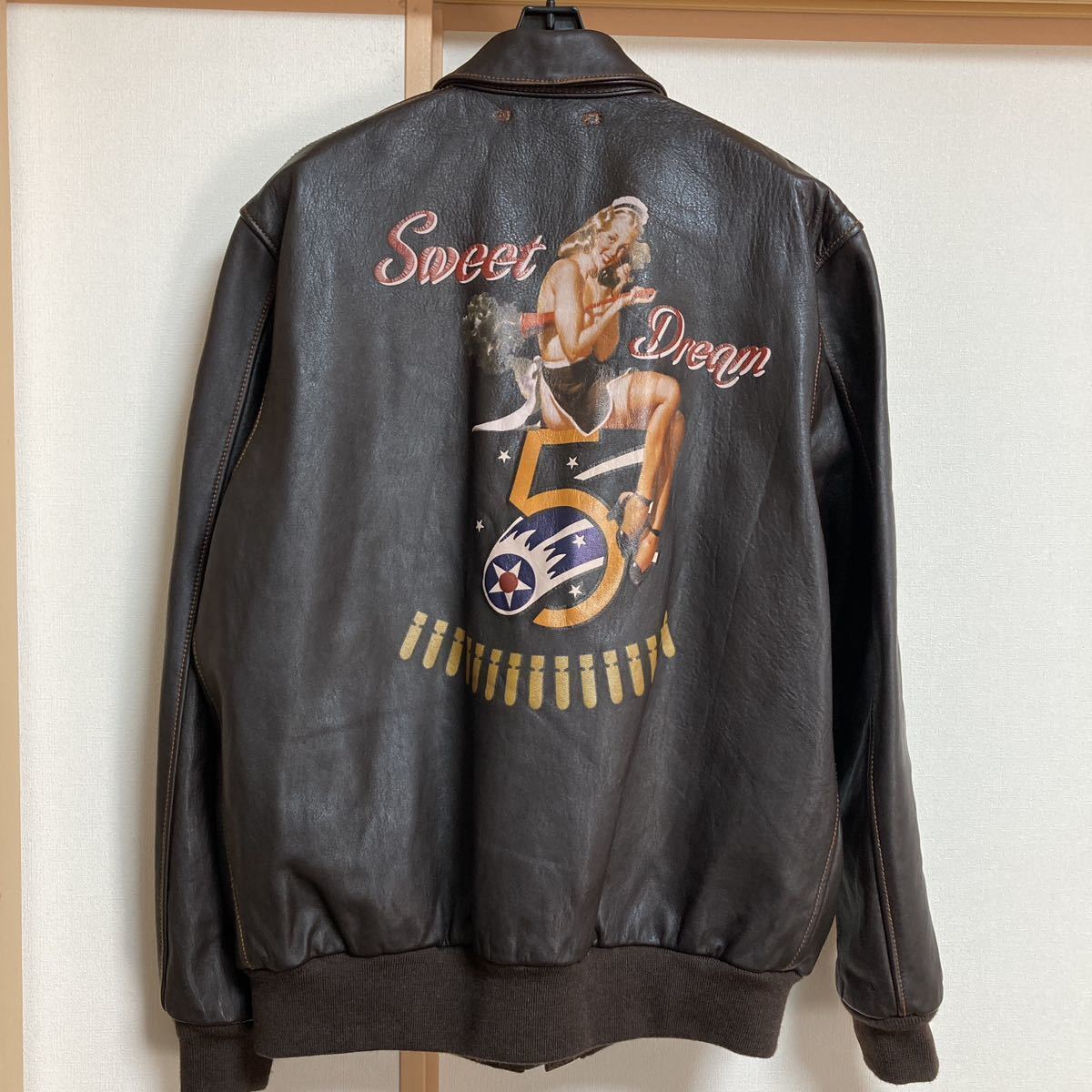Vintage Avirex A-2 Leather Jacket Flight Jacket Sweet Dream Vintage Avirex A-2 Leather Jacket Flight Jacket Sweet Dream