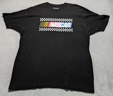 NASCAR Classic Checkered Logo XXL Black T-Shirt Graphic Automotive Racing Gear