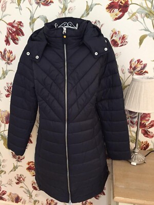 Joules Marine Navy Elodie Long Lightweight Padded Coat UK 8 BNWT