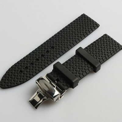23 mm schwarzes Kautschuk-Uhrenarmband für Chopard Uhrenarmband mit...