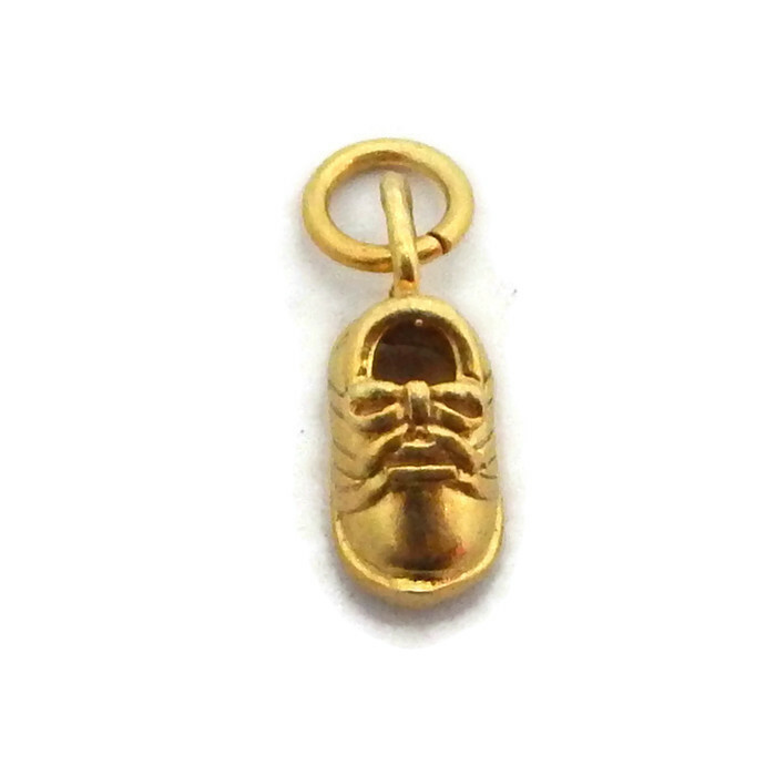 Baby Shoe 14k Yellow Gold Pendant Charm!!