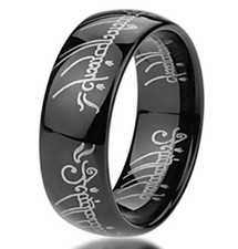 Black One Elvish Lord Magic Ring King Tungsten Power Fellowship Band 6MM 8MM