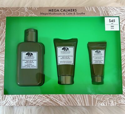 Origins Mega Calmers Mega-Mushroom Regimen to Calm & Soothe Skin Care Sets NIB