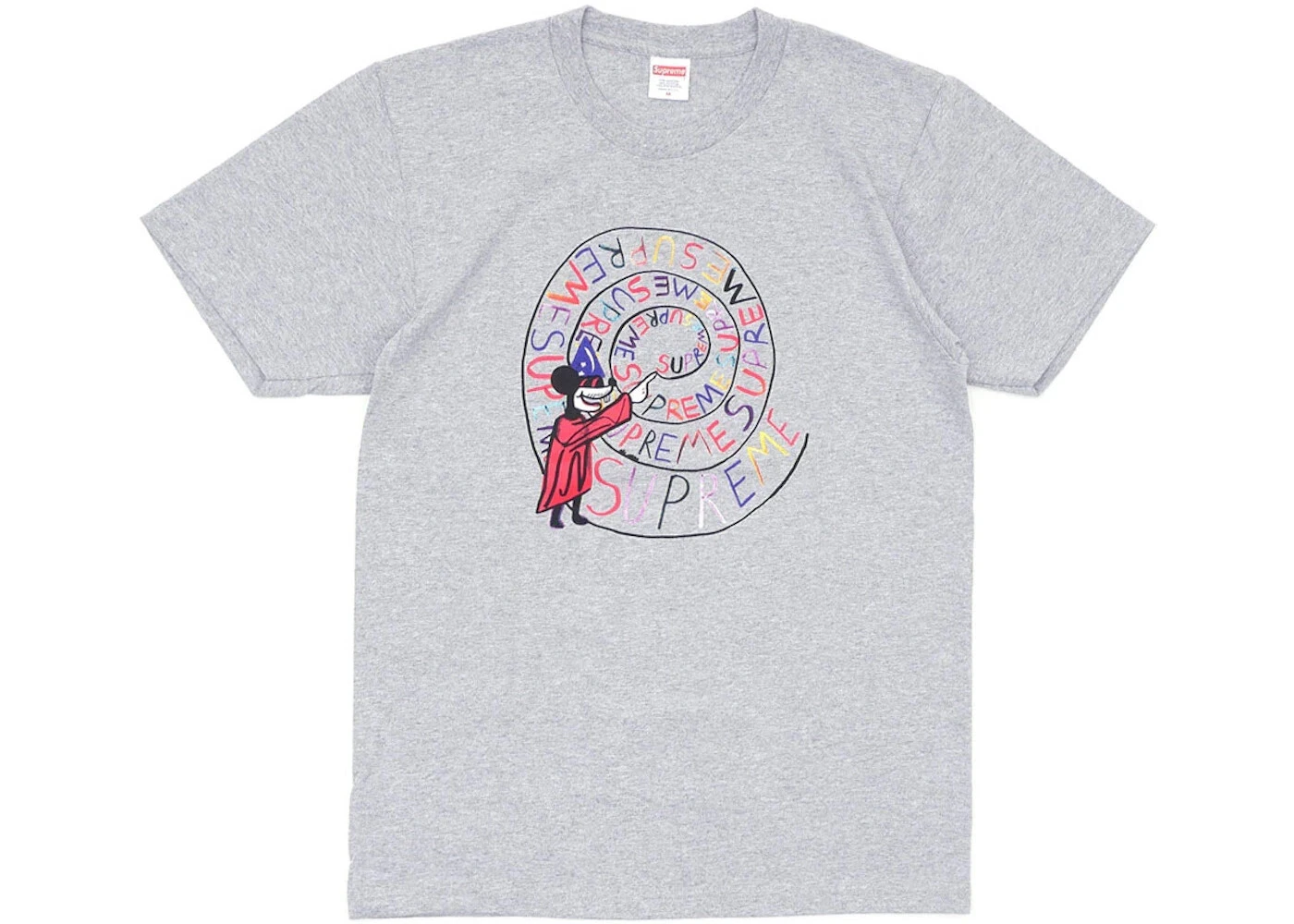 Supreme Joe Roberts Swirl   T shirt gris taille XL Mickey Mouse   Neuf dans son sac SS17