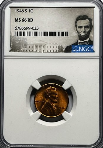 MS 66 RD 1946 S Lincoln Wheat Cent NGC Special Label - Picture 3 of 4