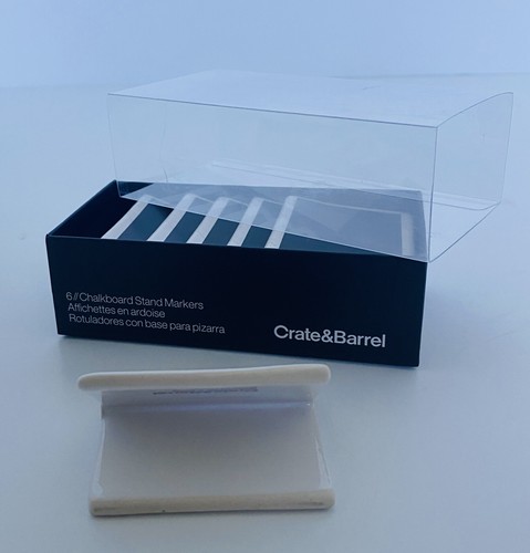 Mini Ceramic Chalkboard Stands Crate&Barrel Set of 6 NIB charcuterie Table Numbr - Picture 4 of 11
