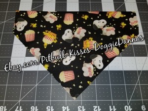 Snoopy with Popcorn Slip Through Collar No Tie Pet Bandana