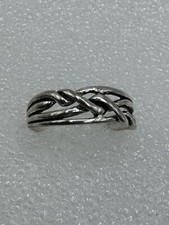 Vintage Sterling Silver 925 THA Braided Designer Ring Size 8.5