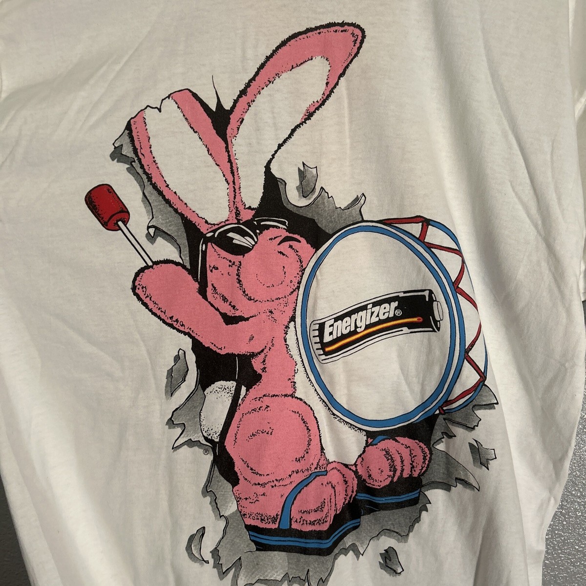 VTG ENERGIZER BUNNY RABBIT T Shirt All Over Print Single Stitch 