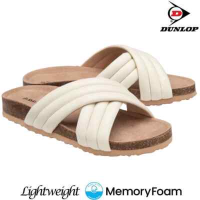 DAMEN KOMFORT SOMMER STRAND FUSSBETT SLIPPER FLACH WEIT PANTOLETTEN SLIDER SANDALEN GRÖßE