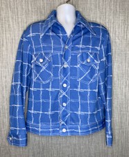 Blackwatch Leisurewear Mens Blue Long Sleeve Button Front Shirt Size XL USA Made
