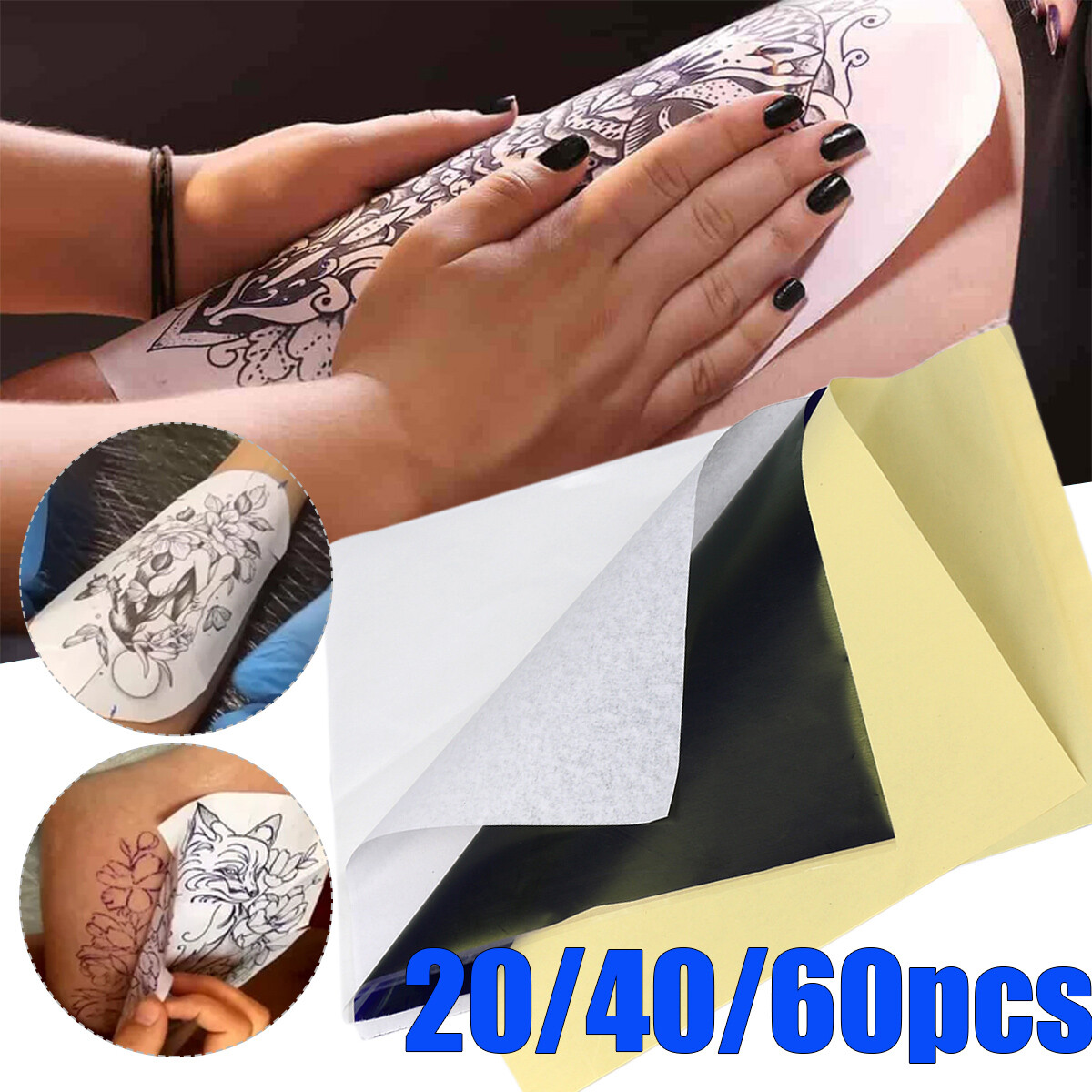 Carta Per Transfer Tatuaggi - 40 Fogli A4, Per Stencil Termici E A Mano, Con Istruzioni - Foto 6