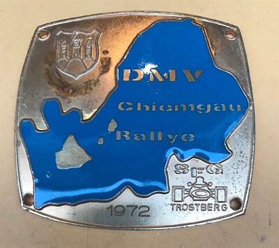 Badge Automobile German Rally #283 1972 DMV Chiemgau Rallye SFG Trotsberg