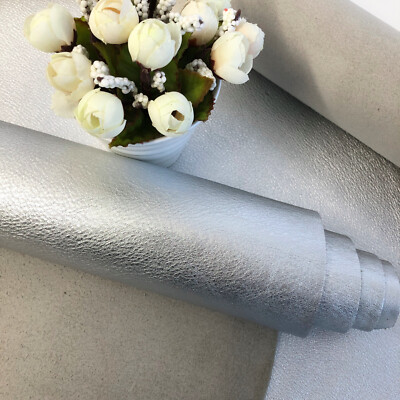 Metallic Silber weiche vollnarbige Kiesel 100% echtes Rindsleder Blätter
