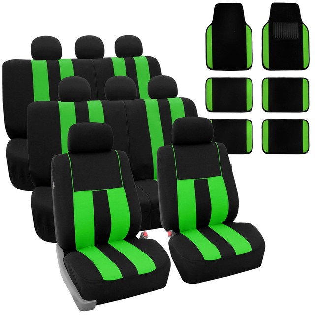 Green 3 Row SUV Split bench Car Seat Covers Full Set Car Auto with