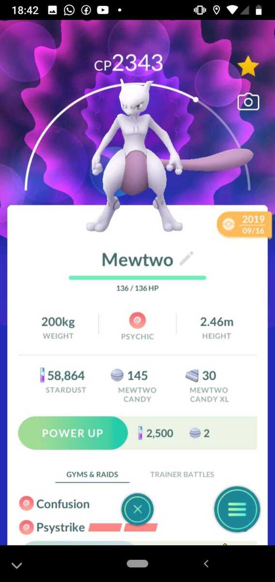 Pokemon Trade GO - Mewtwo 3500+CP Shadow Ball & 2nd Charged move for PVP  master