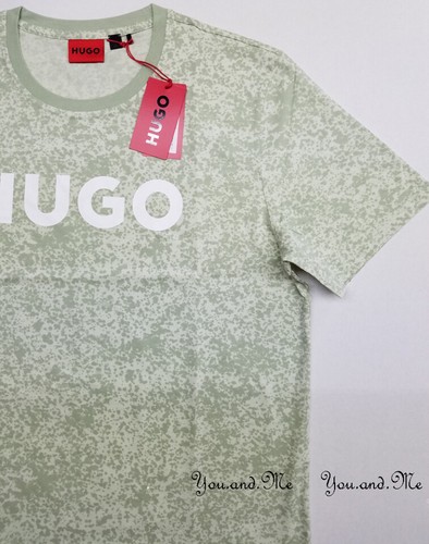 Camiseta HUGO BOSS 100 % Algodón Cuello Redondo Borde en Contraste Verde Claro Talla M L XL XXL - Imagen 3 de 4