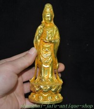 Old China  Buddhism  temple  Bronze gilt  wealth  Kwan-yin Goddess Buddha Statue