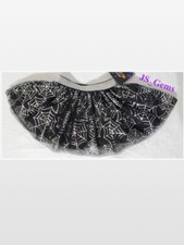 New Black Halloween Skirt With Spider Webs Ruffle Tulle 24 Months