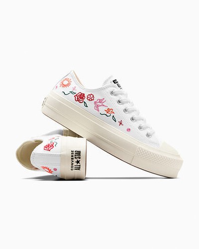 Converse Chuck Taylor AS Summer Embroidery Platform Shoe, A10822C Multi Sizes Wh - Picture 5 of 20