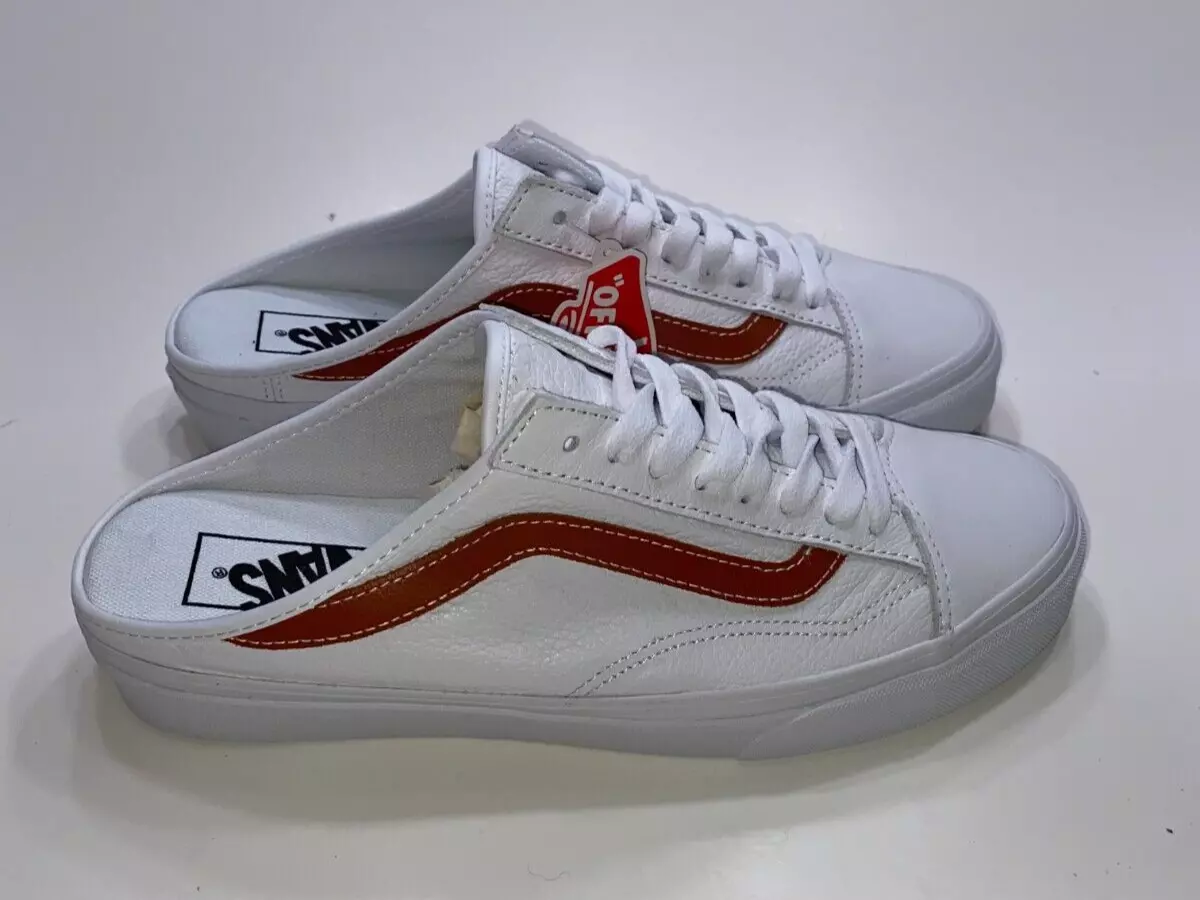 Vans Style 36 Mule leather slip on shoes True White Bombay brown