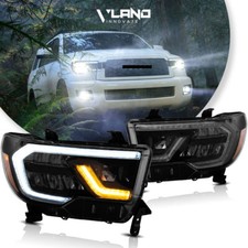 Vland Led Reflector Headlight For Toyota 07-13 Tundra08-20 Sequoia Wsequential