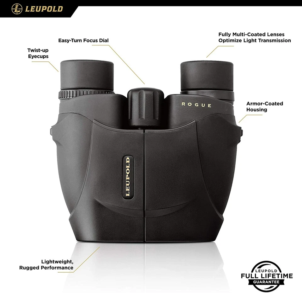 LEUPOLD BX-1 Rogue Binocular 10X25mm Multi-Coated Prism Lens Fogproof WATERPROOF - Image 3 of 4