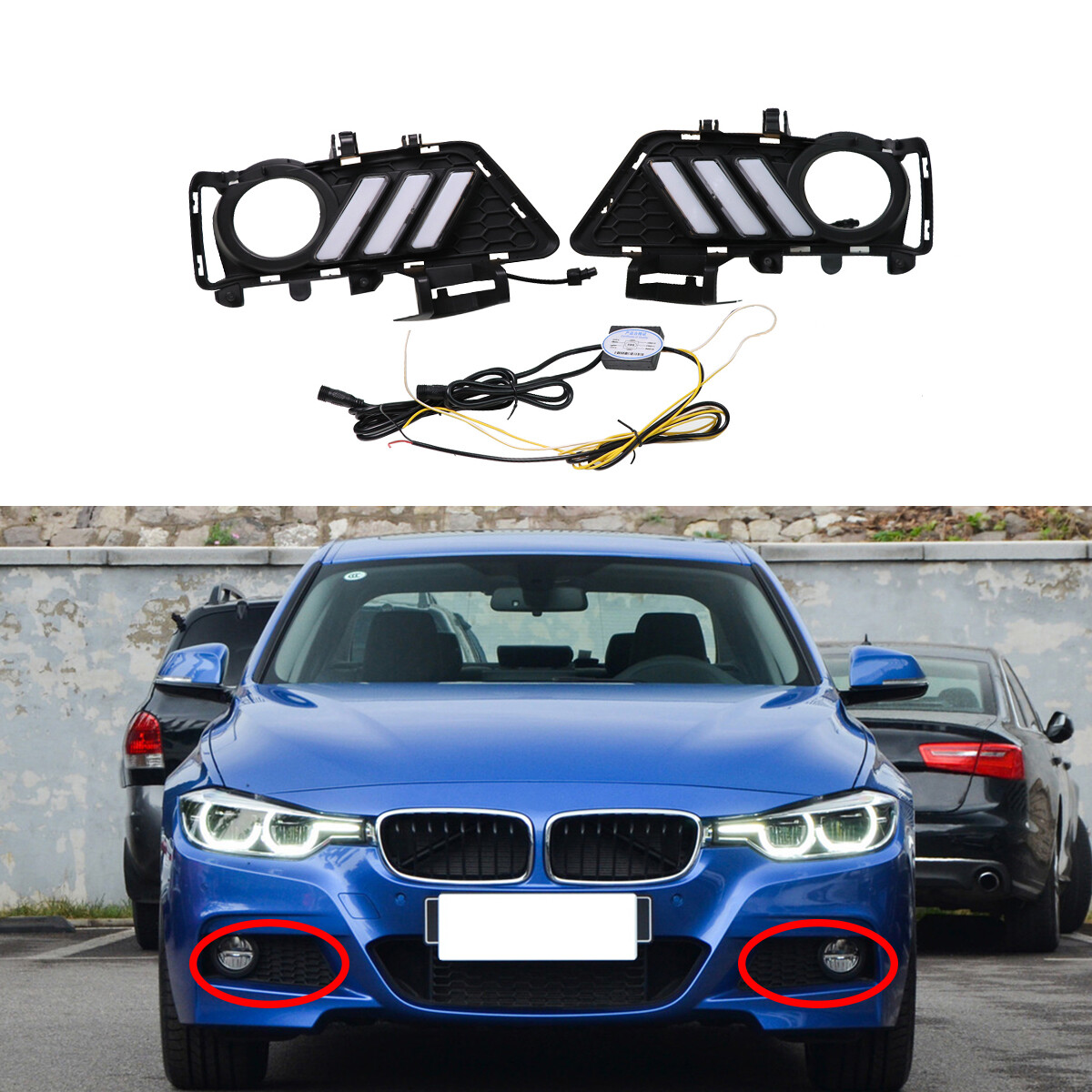 2 Color LED Daytime Running Lights Fog 