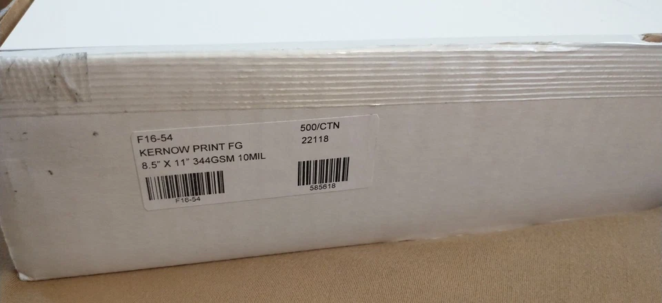 Box of 500 Kernow Print FG Waterproof Synthetic Laser Paper 10mil 344gsm 8.5x11  - Image 2 of 2