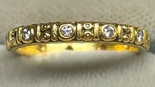 Alex Sepkus 18k Gold Diamond Mosaic Ring Size 4.5 Excellent Condition