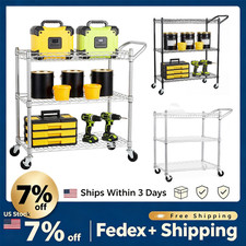 990LB 3 Tier Rolling Cart Heavy Duty Utility Cart with Wheels Metal Serving Cart
