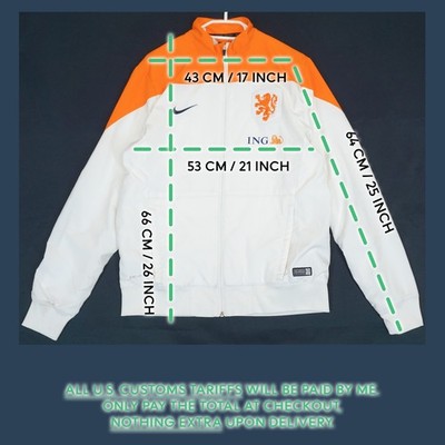 Nike Netherlands White & Orange Full Zip Track Jacket Men's M | eBay