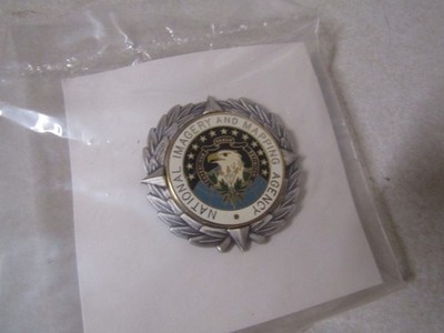 NIMA UNIFORM BADGE NATIONAL IMAGERY AND MAPPING AGENCY NO LONGER USED 1 3/4 INCH