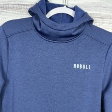Nobull Men's Hoodie Activewear Pullover Zip Pockets Performance Navy Blue Small