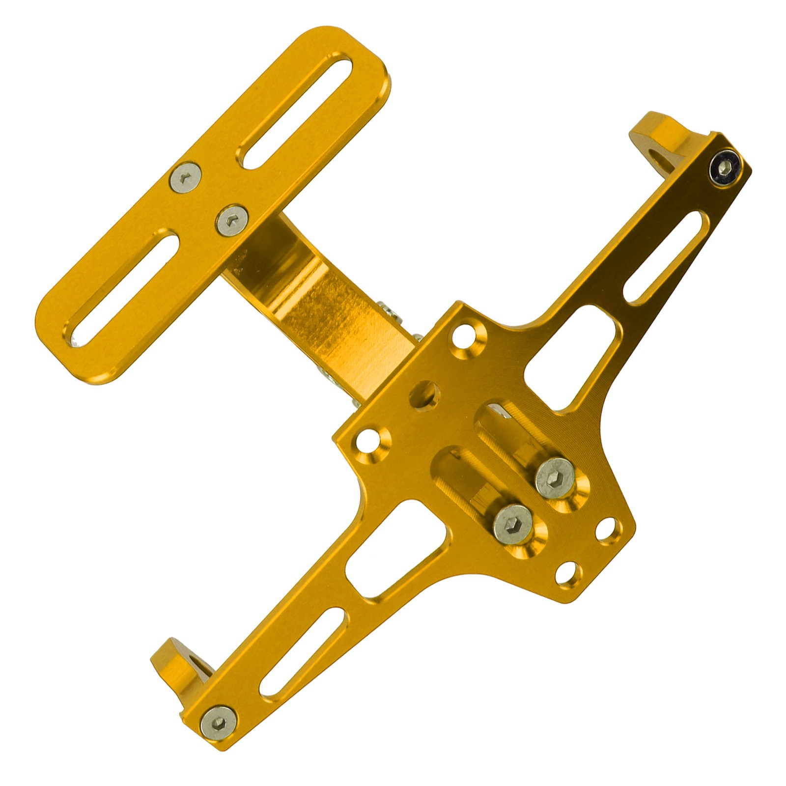 Gold Motorcycle License Plate Bracket CNC Adjustable Motorcycle License Plate