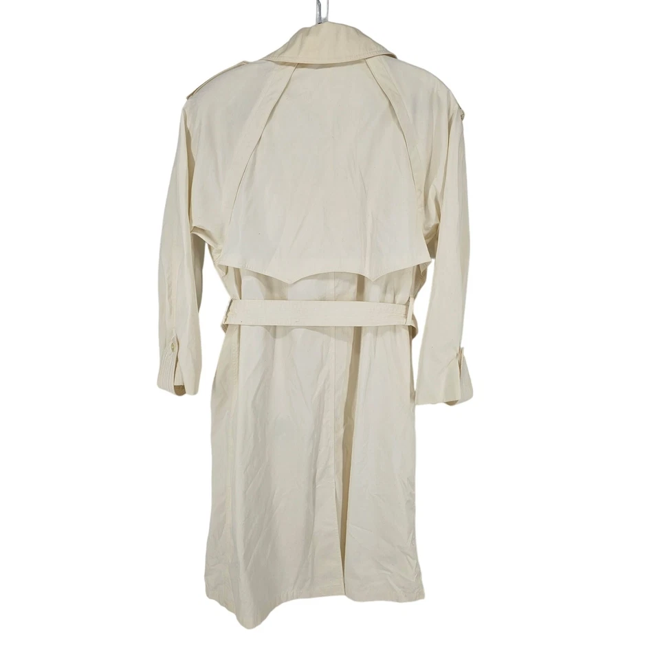 Chaquetón para mujer Misty Harbor blanco manga larga con cinturón talla 14P Foto 2 de 4