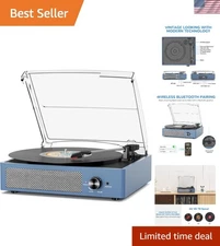 Retro 3-Speed Vinyl Record Player with Bluetooth & AUX - Elegant Décor Piece