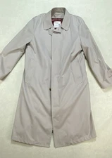 London Towne Men Khaki Long Trench Coat Sz 42R excellent condition 