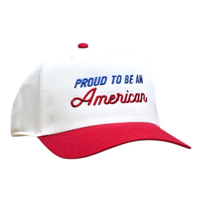 OTTO Proud To Be An American Hat Red White 2 Tone Embroidered Snapback Cap
