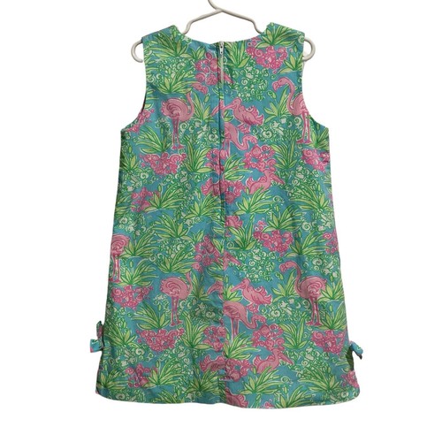 Lilly Pulitzer Girls Flamingo Shift Dress size 6X Sleeveless Multicolor - Picture 2 of 9