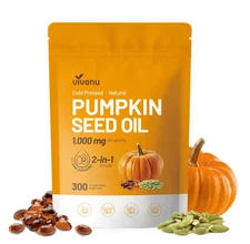 VivoNu Pumpkin Seed Oil Softgels – Cold Pressed & Natural