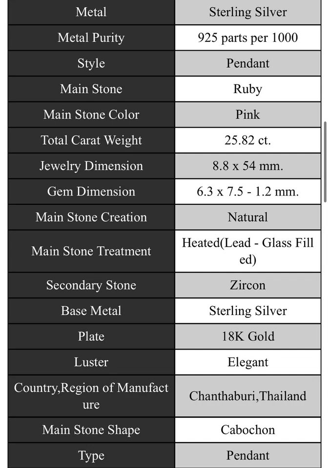手工制作粉色红宝石 6x7 毫米,锆石铺吊坠银色 925 18k 镀金 — 第 4/4 张图片