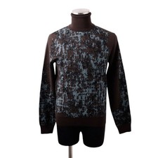 HERMES Turtleneck knit sweater Size XS Wool79 /Rayon14 /Nylon7 Brown/Camouflage