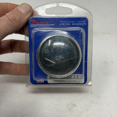 #ad Faria Marine Instruments 13703 Oil Pressure Gauge 100 PSI amp; 90410 Temp Sender $29.99