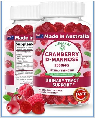 Lunakai Cranberry Supplement Gummies for Women 1500mg High-Potency Formula  