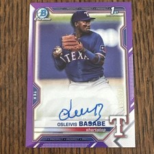 2021 Bowman Chrome #CPA-OB Osleivis Basabe 1st Purple Auto #/250