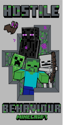 Minecraft Hostile Behaviour Duschtuch Badetuch Strandtuch 70 x 140 cm