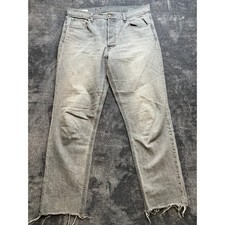 Gap Cheeky Straight High Rise Gray Jeans Raw Hem 32 Size 14 Button Fly - 237