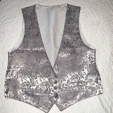 Mens VEST gray brocade mens size S small costume Victorian Edwardian Regency